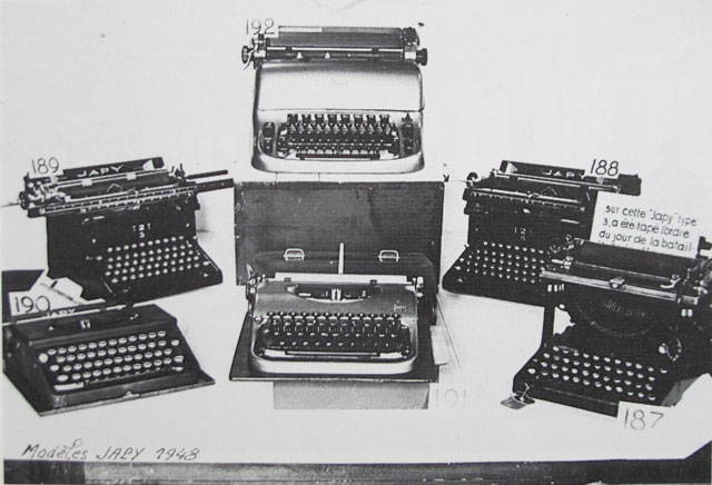 gamme Japy machines à écrire