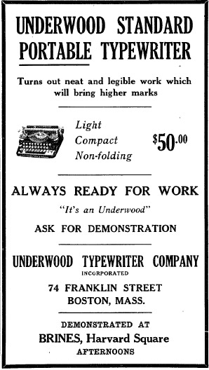 Underwood Portable ad